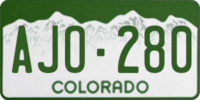 CO license plate AJO280