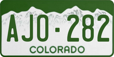 CO license plate AJO282