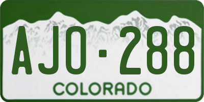 CO license plate AJO288