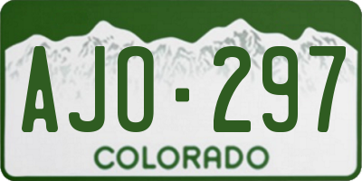 CO license plate AJO297