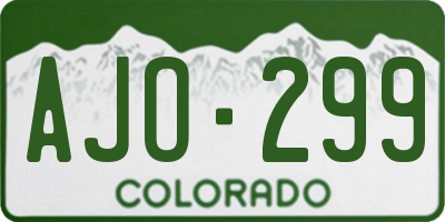 CO license plate AJO299
