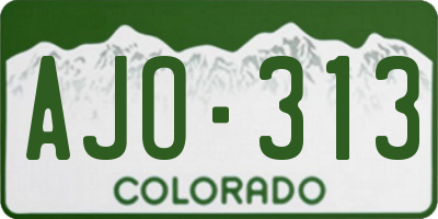 CO license plate AJO313