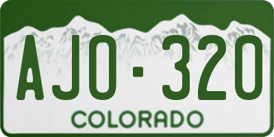 CO license plate AJO320
