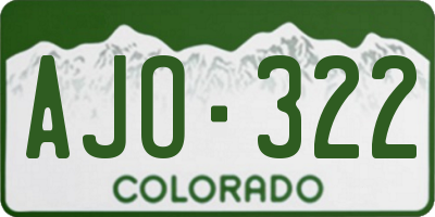 CO license plate AJO322
