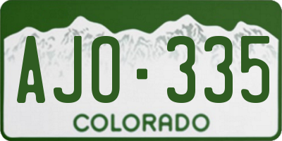 CO license plate AJO335