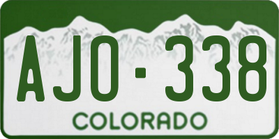 CO license plate AJO338