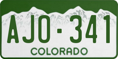 CO license plate AJO341