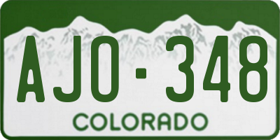 CO license plate AJO348