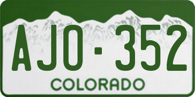 CO license plate AJO352