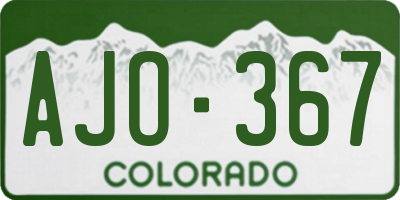 CO license plate AJO367