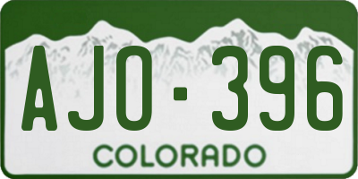 CO license plate AJO396