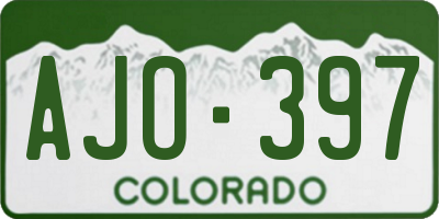 CO license plate AJO397
