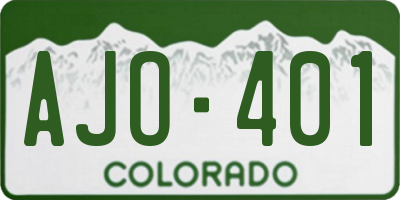 CO license plate AJO401