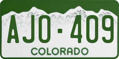 CO license plate AJO409