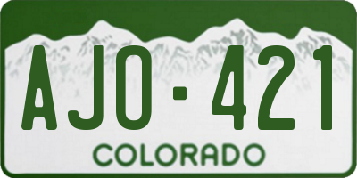 CO license plate AJO421