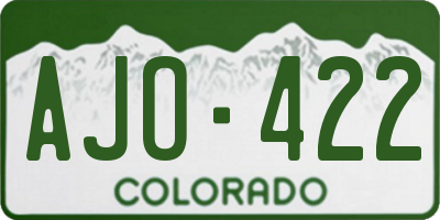 CO license plate AJO422