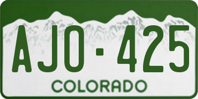 CO license plate AJO425