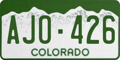 CO license plate AJO426