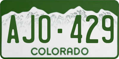CO license plate AJO429