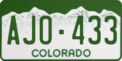 CO license plate AJO433
