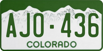 CO license plate AJO436