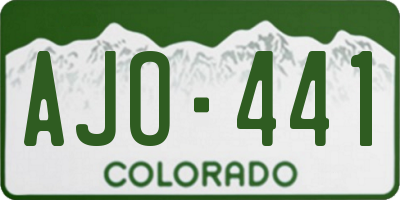 CO license plate AJO441