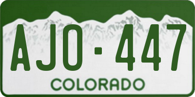 CO license plate AJO447