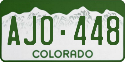 CO license plate AJO448