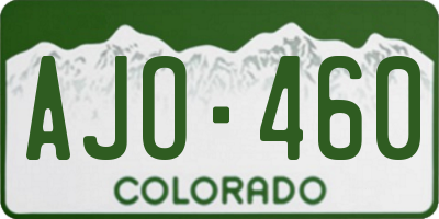 CO license plate AJO460