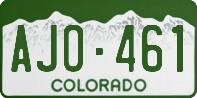 CO license plate AJO461