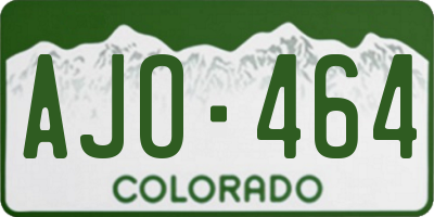 CO license plate AJO464