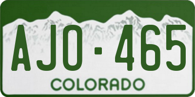 CO license plate AJO465
