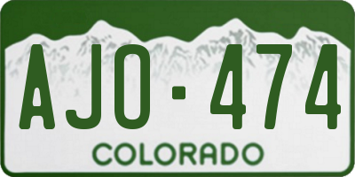 CO license plate AJO474