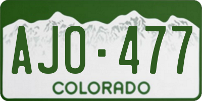 CO license plate AJO477
