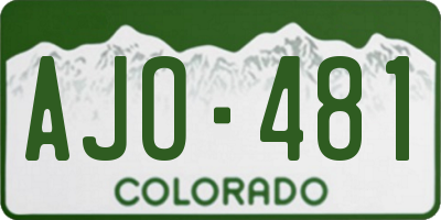 CO license plate AJO481