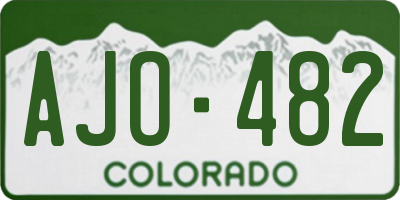 CO license plate AJO482
