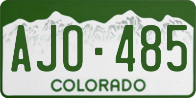 CO license plate AJO485
