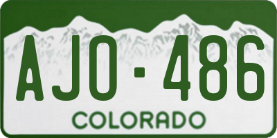 CO license plate AJO486