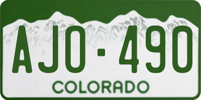 CO license plate AJO490