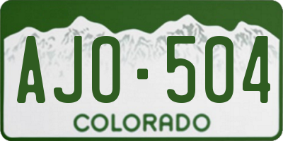 CO license plate AJO504
