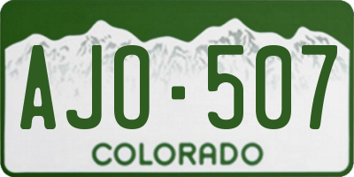 CO license plate AJO507