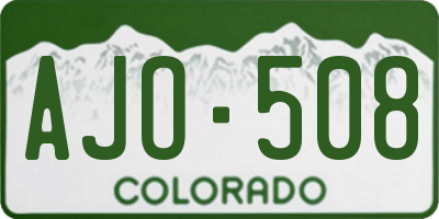 CO license plate AJO508