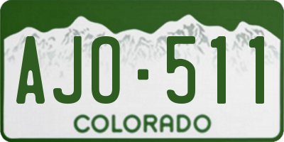 CO license plate AJO511
