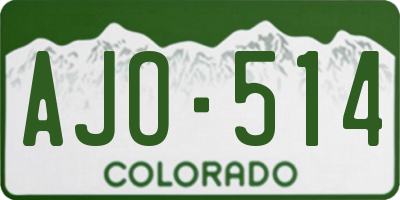 CO license plate AJO514