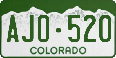CO license plate AJO520