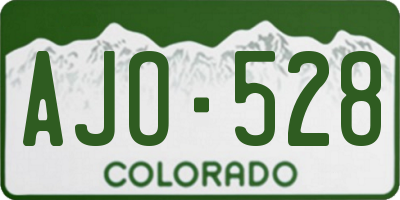 CO license plate AJO528
