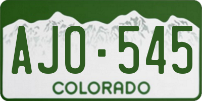 CO license plate AJO545
