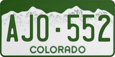 CO license plate AJO552