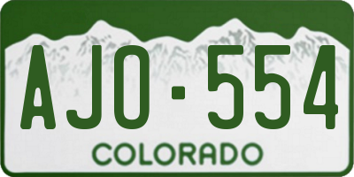 CO license plate AJO554