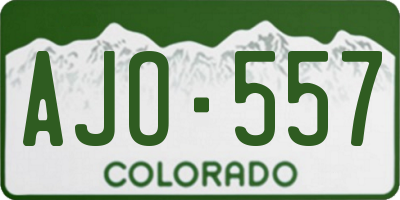 CO license plate AJO557